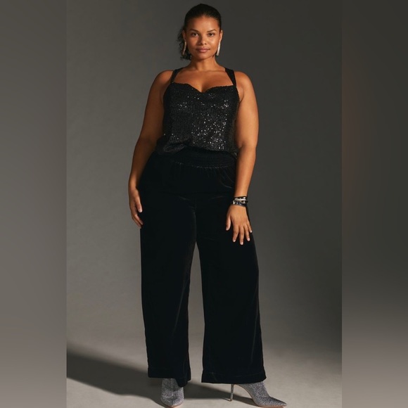 Anthropologie Pants - *HOST PICK* Anthropologie Maeve Wide Leg Velvet Pants 🖤